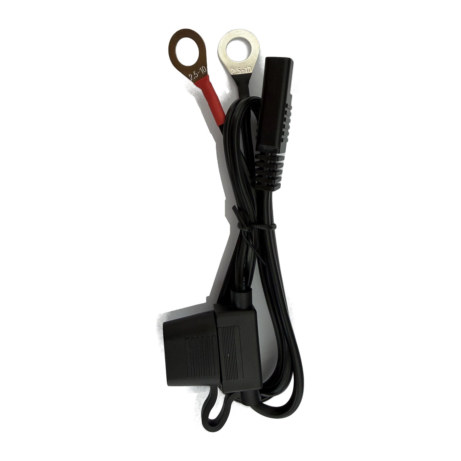 Battery ring terminal end with its inline fuse